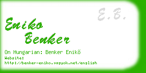 eniko benker business card